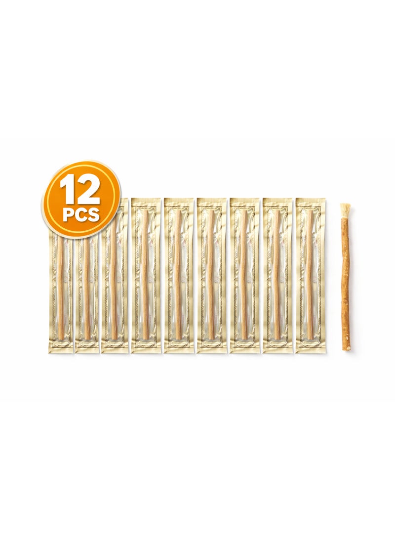 سواك طبيعي فاخر 12 عود مغلف تفريغ هواء – لتنظيف الأسنان - Image 1